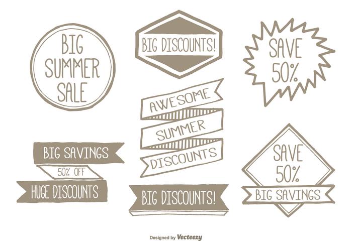 Hand Drawn Promotional Label Set vector