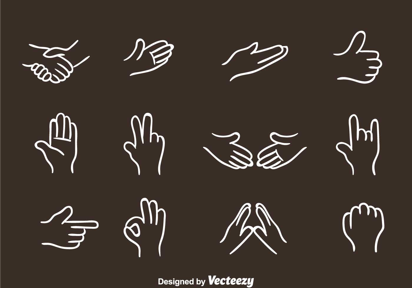 White Hand Icons 93899 Vector Art at Vecteezy