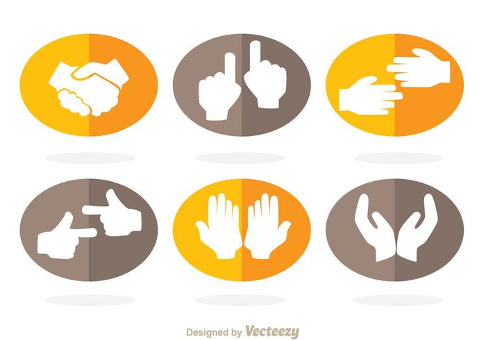 Hand Flat Icon Vectors