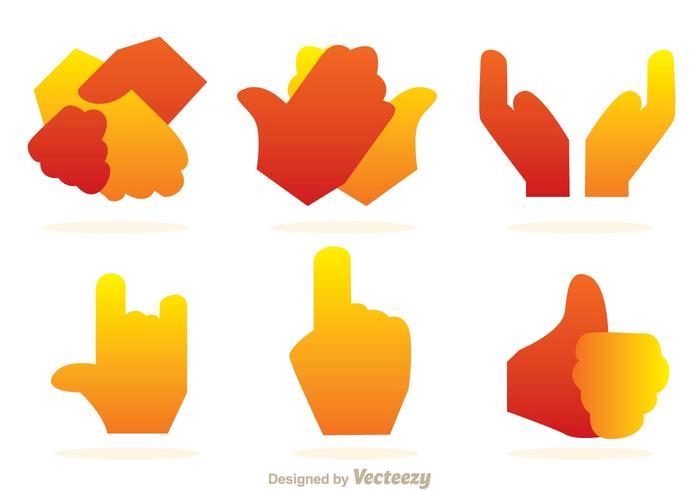 Hand Gradation Icons vector