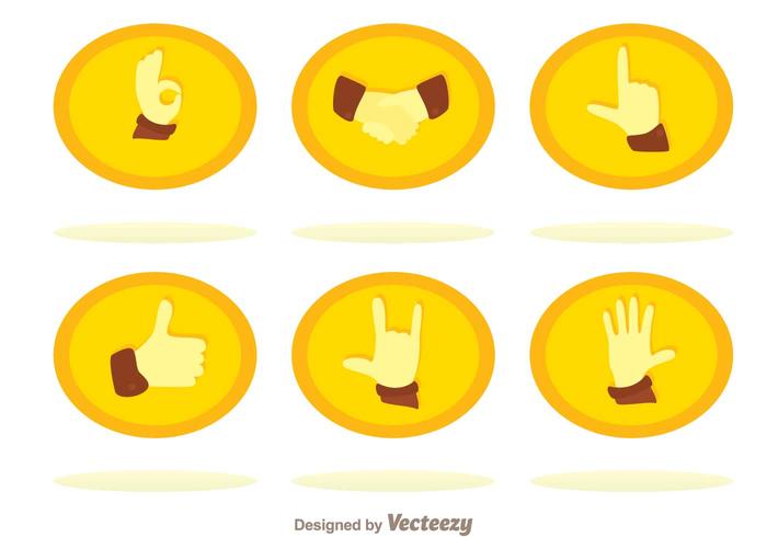 Flat Hand Icons Set vector
