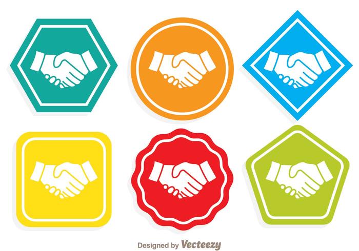 Colorido Handshake Icons vector