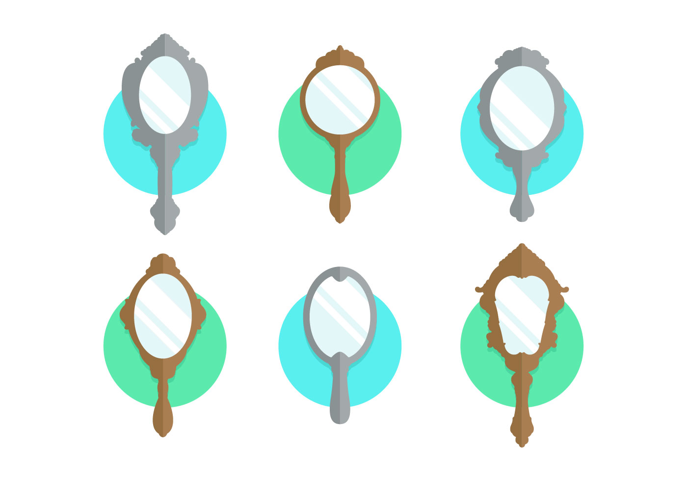 Download Old Hand Mirrors Flat Icons Vector Free - Download Free ...