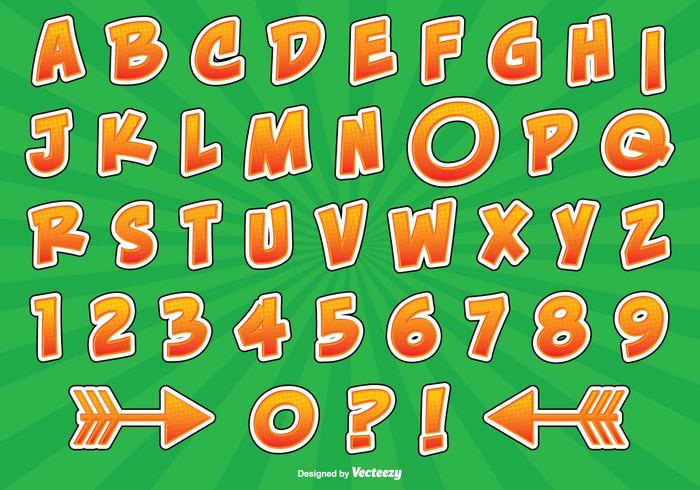 Comic Style Alphabet Set vector