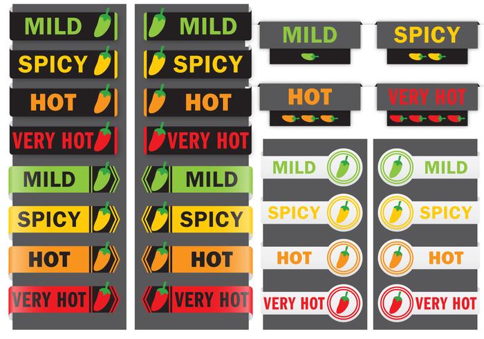 Etiquetas de la pimienta caliente vector