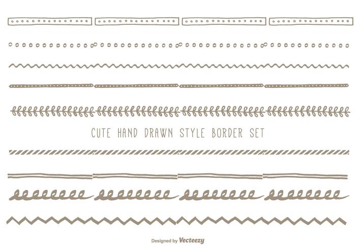 Cute Hand Drawn Border Set vector