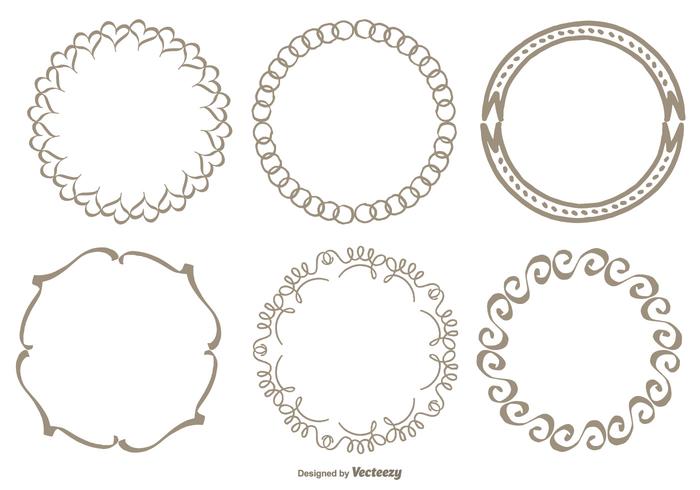 Cute Hand Drawn Frame Set vector