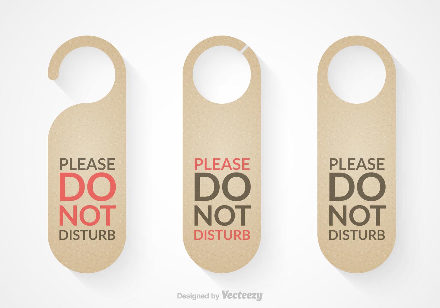 Download Free Do Not Disturb Door Hanger Vector Set 94081 ...