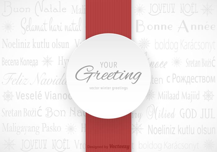 Free Multilingual Winter Greetings Vector Card