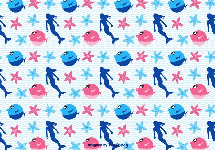 Free Cartoon Sea Vector Pattern