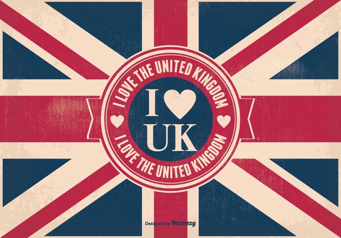 I Love the UK Vintage Illustration vector