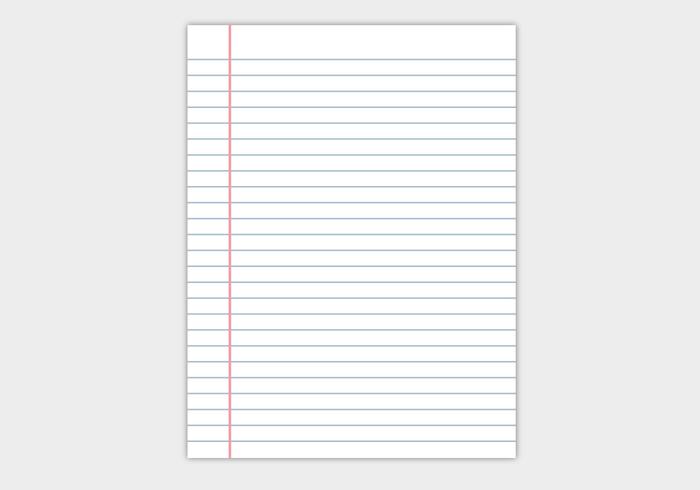 Free Notebook Paper Vector
