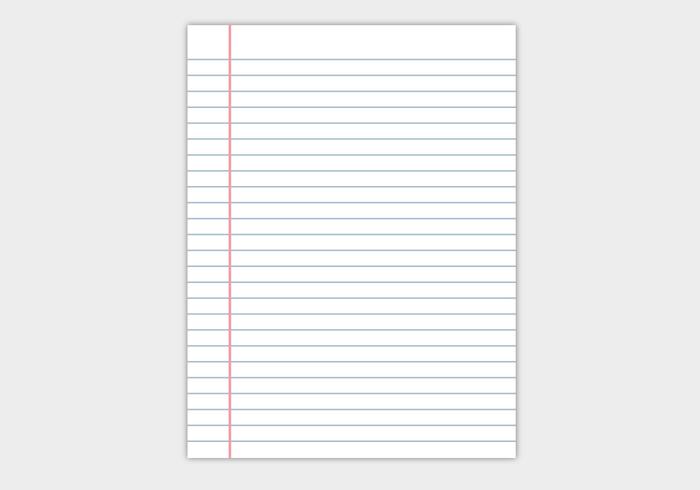 free notebook paper vector