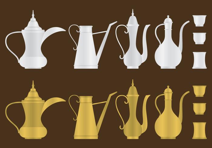 Arabic Coffee Pots vector