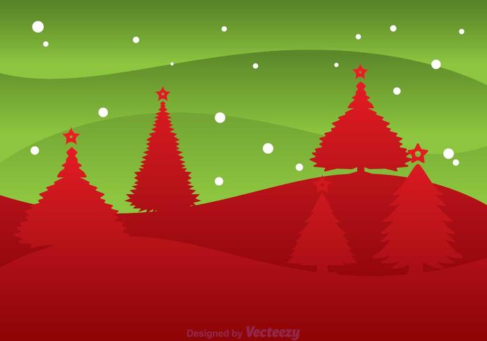 Christmas Tree Silhouette Landscape vector