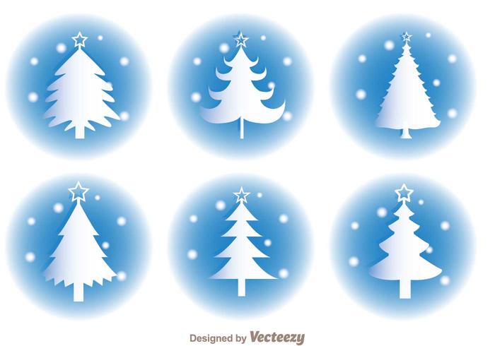 White Christmas Silhouette Vectors 