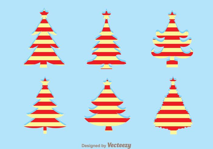 Christmas Tree Stripe Silhouettes vector