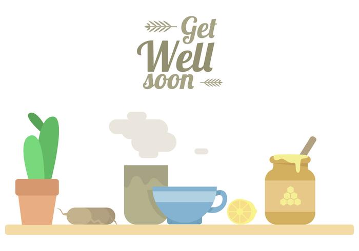 Get Well Soon Tea Vector