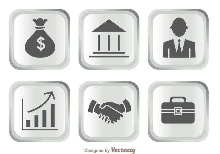 Silver Bank Icons vector