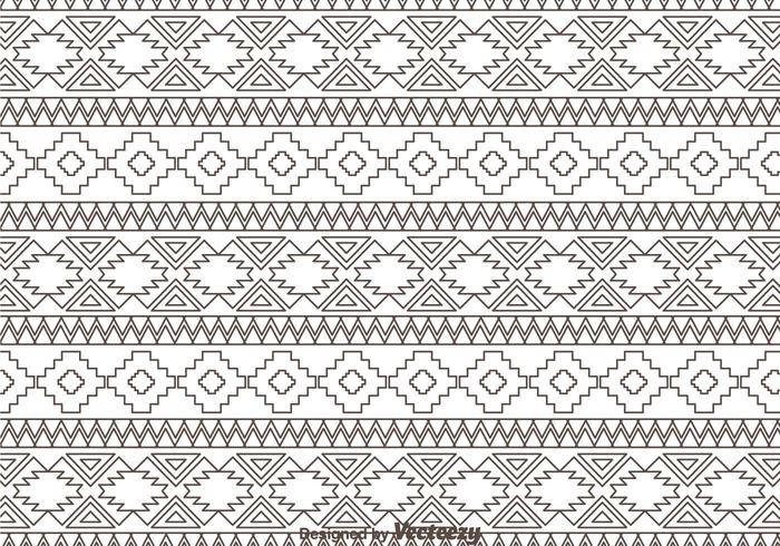 Outline Aztec Ornament Pattern vector