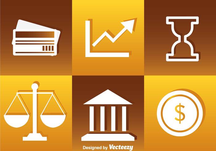 White Bank Icons vector