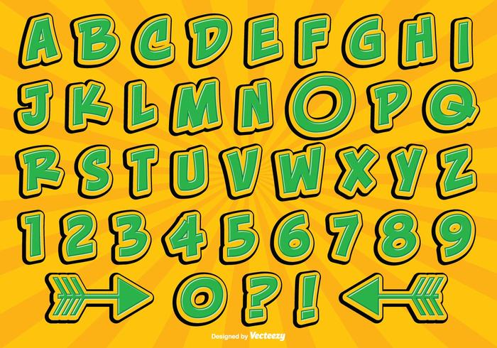 Comic Style Alphabet Set vector