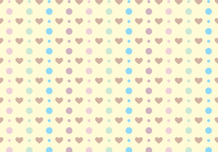 Polka Dots  Cute Hearts Free Vector