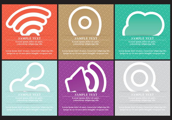 Internet Symbols Cards vector