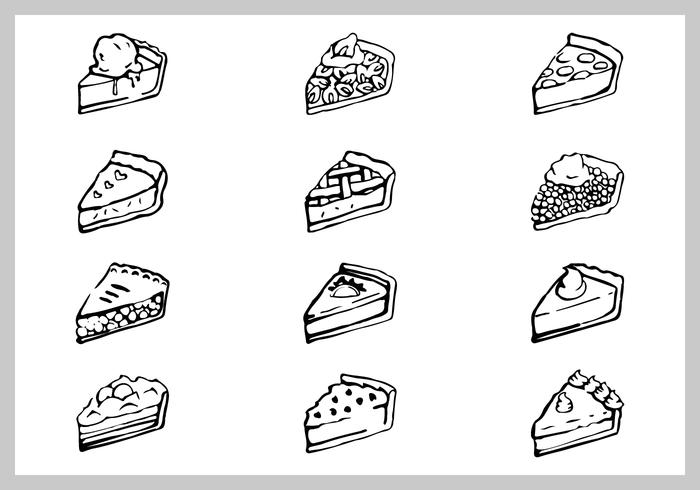 Free apple pie illustration set vector