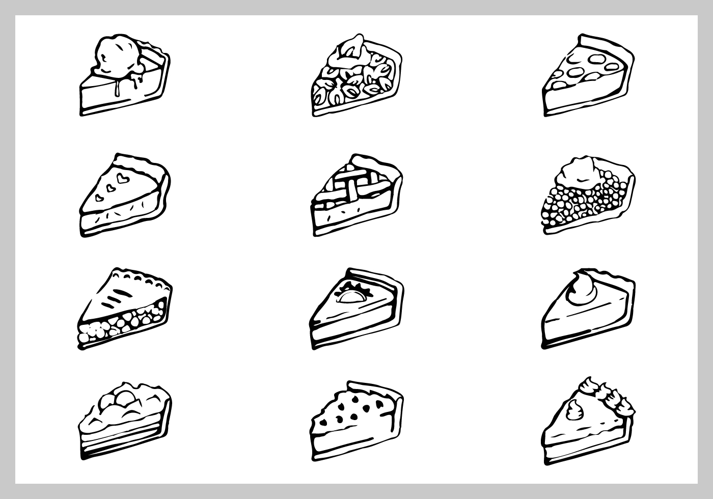 Free apple pie illustration set - Download Free Vector Art, Stock