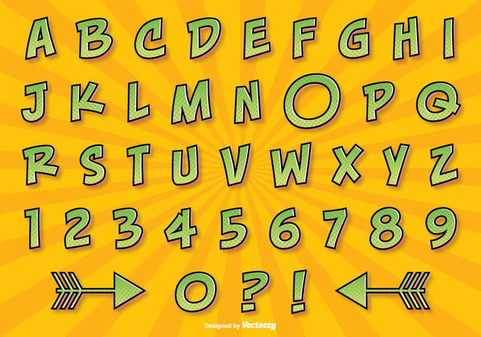 Comic Style Alphabet Set vector