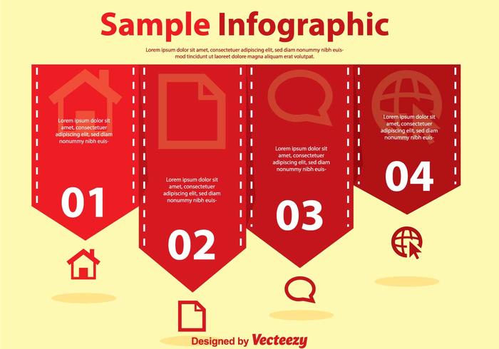 Rojo Simple Infografía Vectores