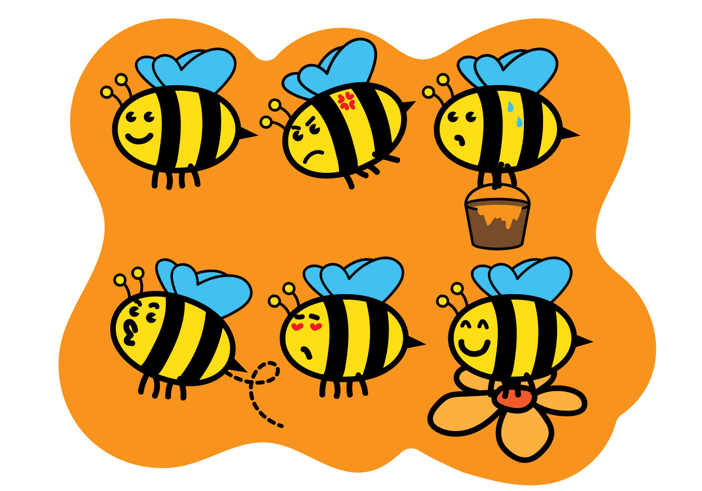 Cute Bee Vectors 94317 Vector Art at Vecteezy