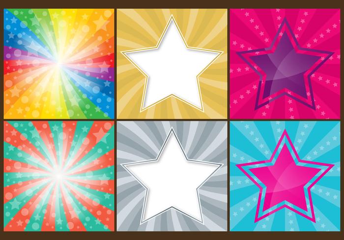 Fondos de estrellas de colores vector