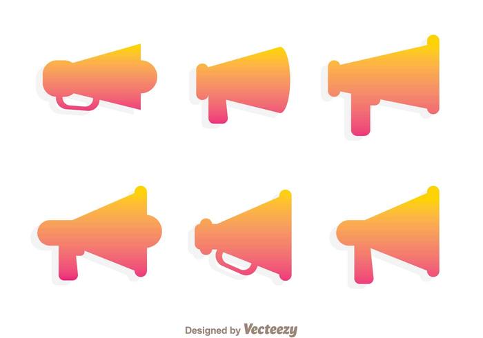 Gradation Silhouette Megaphone Icon Vectors