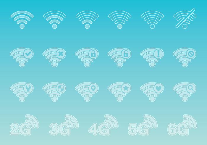 Iconos transparentes Wi-Fi vector