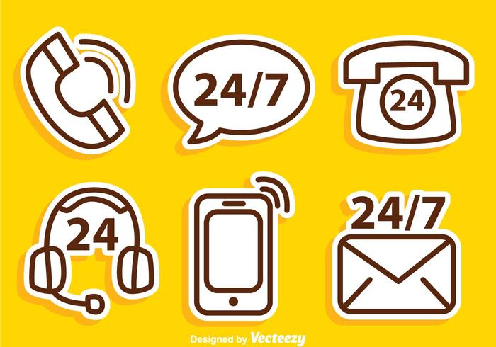 Call Us Outline Icons vector