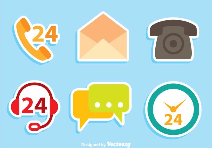 Contact Us Flat Icons vector