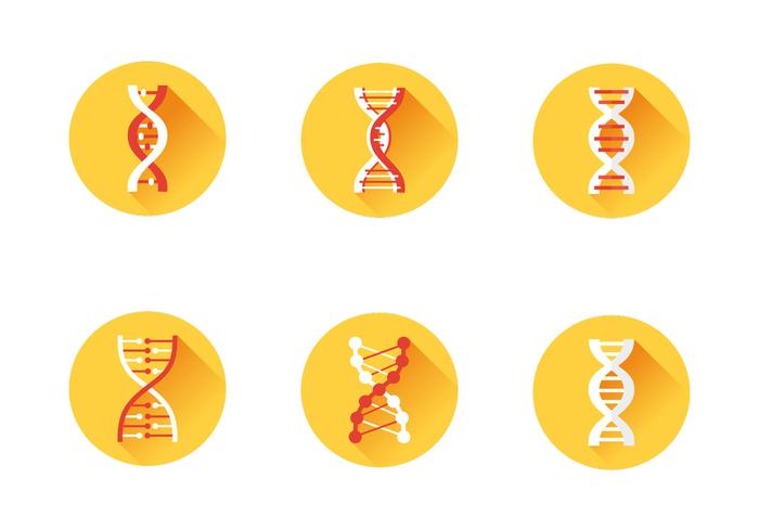 Conjunto de iconos de ADN vector