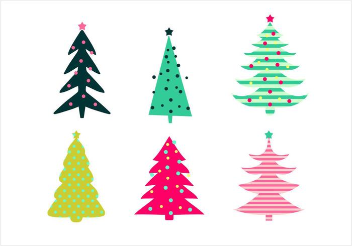 Christmas Tree Vector Set Christmas Tree Vector Set