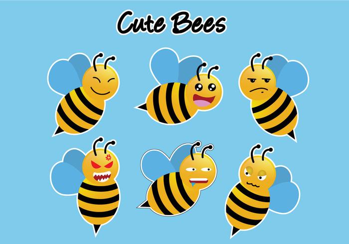 Cute Bee Vectors Cute Bee Vectors