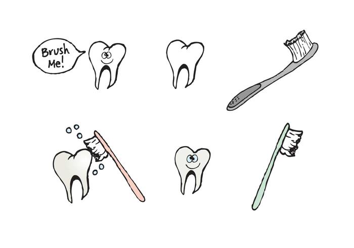 Libre cepillado de los dientes de la serie vectorial vector