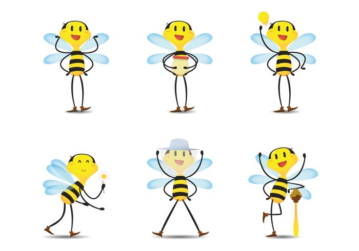 Happy Bee Vectors