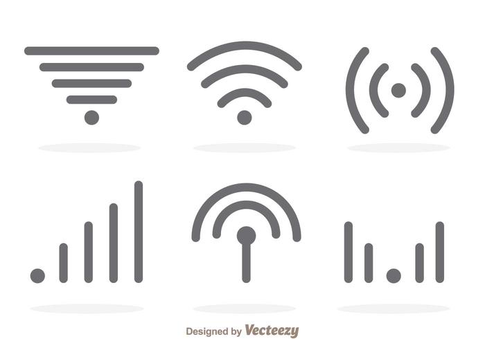 Simple Wifi Gray Logo Vectors