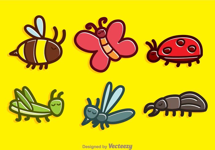 Cute Insect Cartoon Vectors