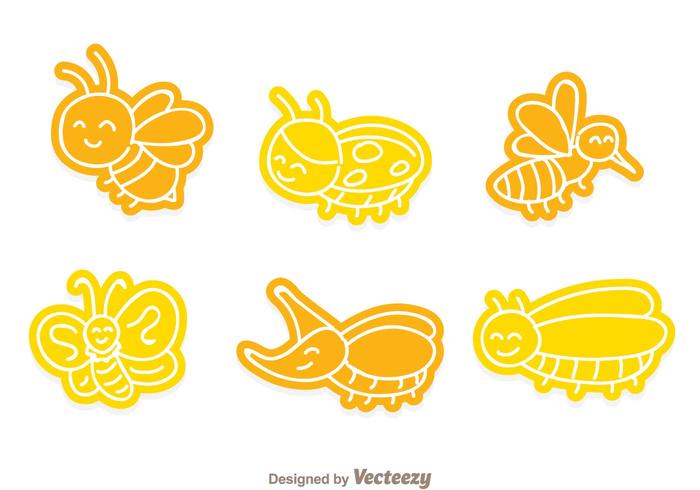 Iconos de insectos vectoriales vector