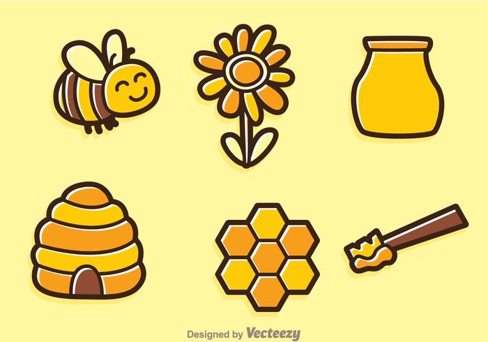 Spring Bee Vector Icons