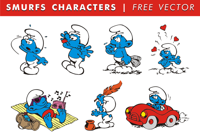 Smurfs Personajes Vector Libre