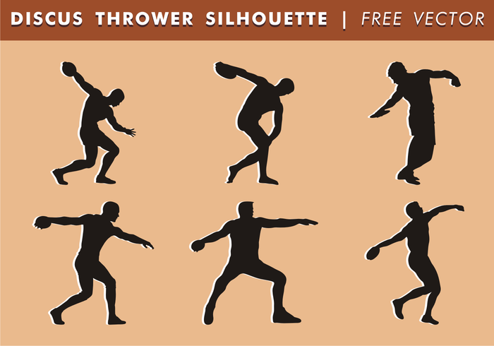 Discus Thrower Silhouettes Free Vector