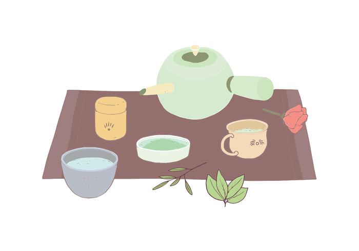 Tea set illustration vector